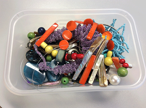 a box of goodies made during workshop